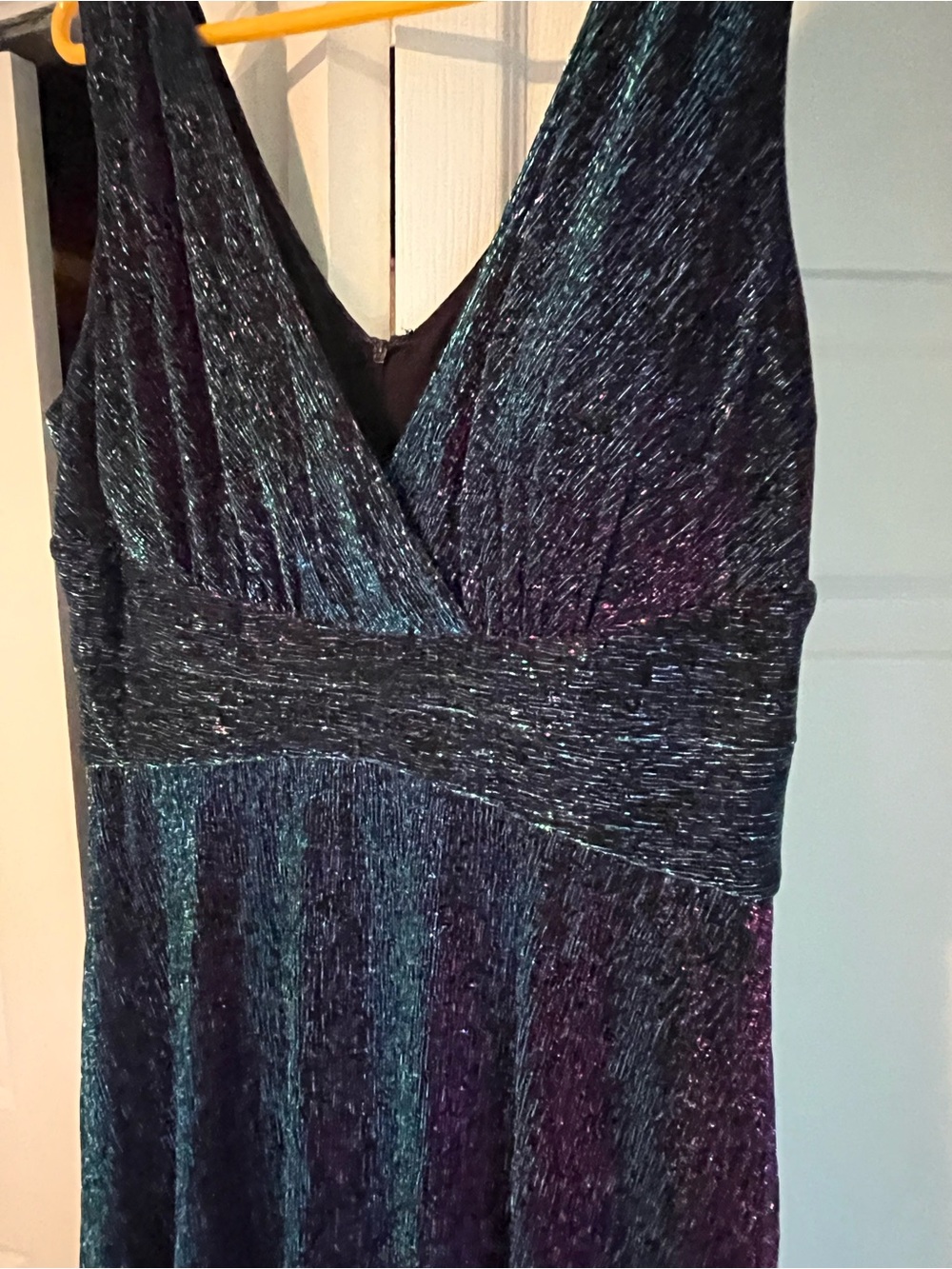 R&M Richards shimmering mermaid metallic purple blue evening gown size 12 - Picture 8 of 14